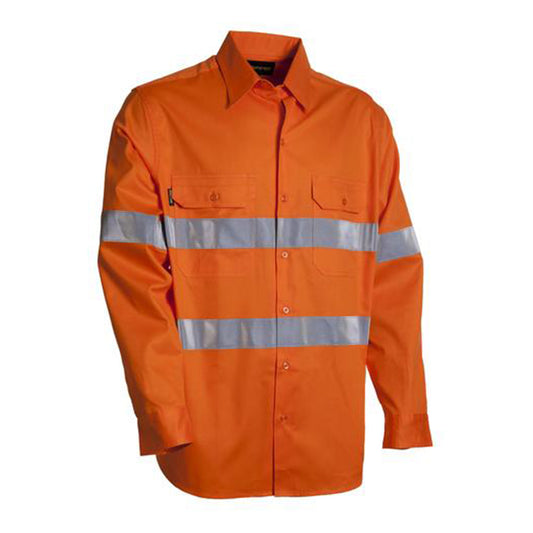 Lightweight Vertical Vented Long Sleeve Shirt w/ 3M Tape- DS1118T1-Orange-XL