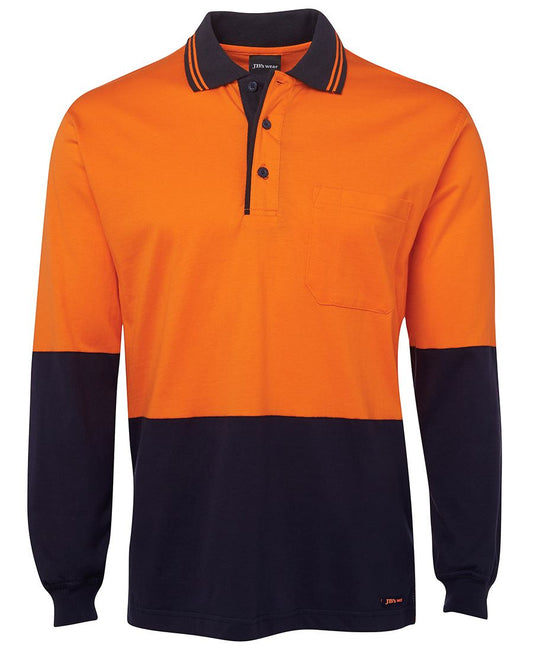 Hi Vis  L/S Cotton Polo  - 6CPHL-O/N-2XL