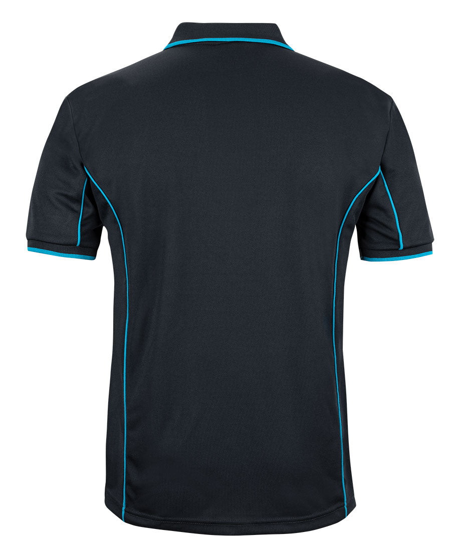 Jb’s Podium S/S Piping Polo - 7PIP-Black/Aqua-2XL
