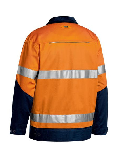 Taped Hi Vis Drill Jacket With Liquid Repellent Finish - BJ6917T-O/N-XS
