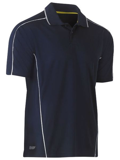 Cool Mesh Polo With Reflective Piping - BK1425-Navy-6XL