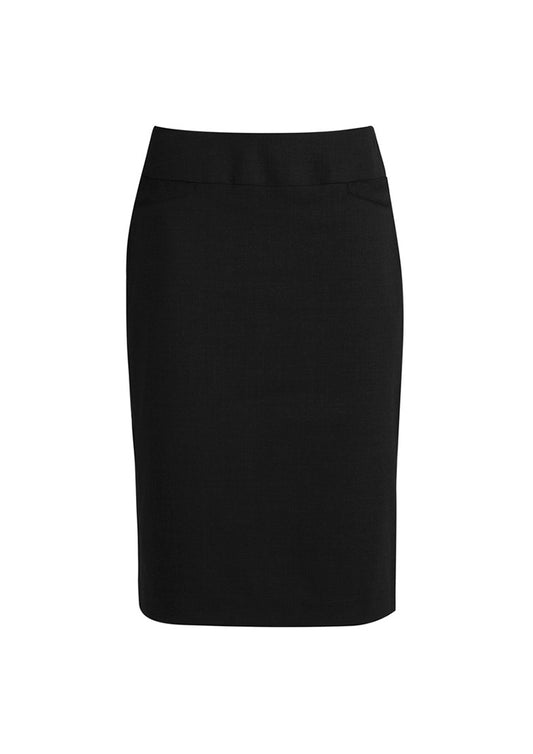 Ladies Classic Knee Length Skirt - BS128LS-Charcoal-16