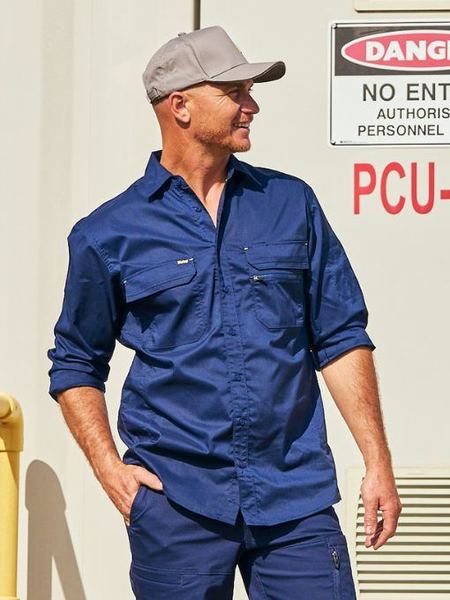 X Airflow™ Stretch Ripstop Shirt - BS6490-Navy-2XL