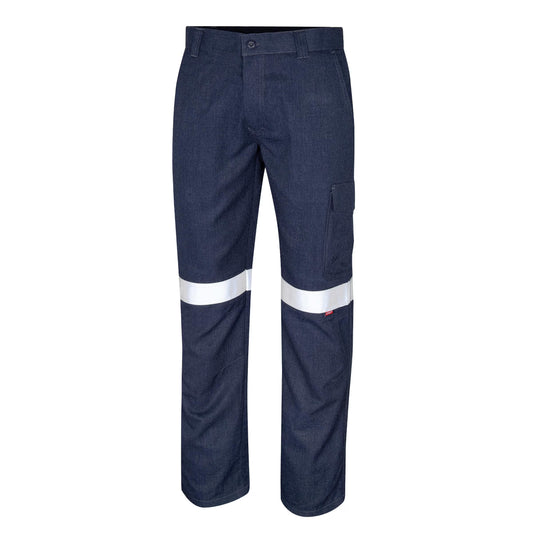Regular Weight PPE2 FR Straight Cut Semi-Cargo Trousers With Loxy Reflective Tape - BW1550T-Navy-82R