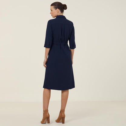 Heavy Stretch Georgette Shirt Dress - CAT67Y-Indigo-18