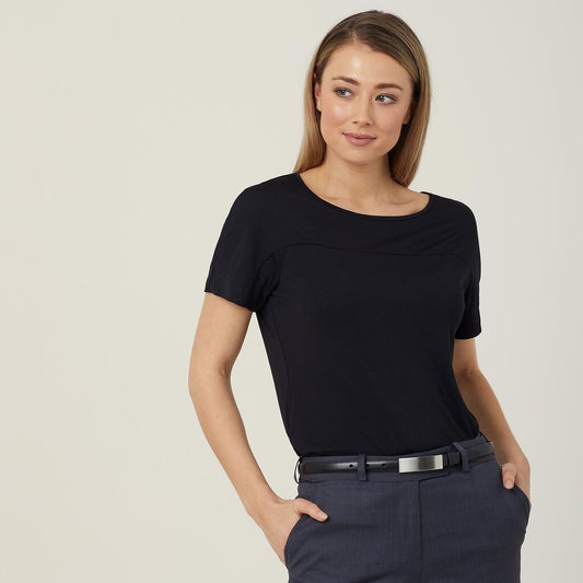 Matt Jersey Boat Neck Top - CATUHN-Black-2XL
