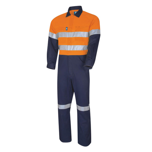 Lightweight Cotton Coverall With Reflective Tape - DC2120T1-O/N-97R