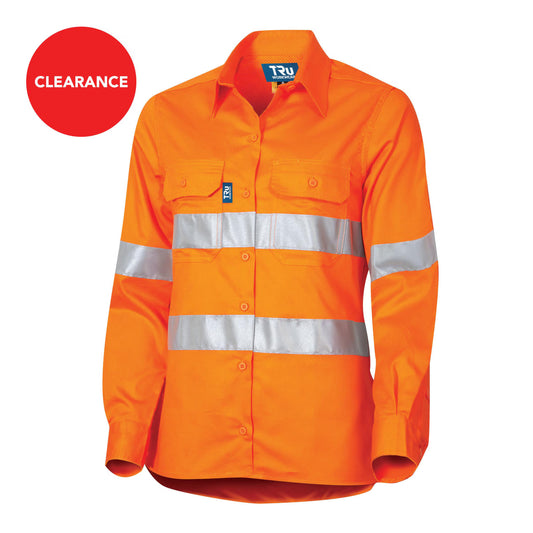 Lightweight Vented L/S Hi-Vis Drill Shirt With Reflective Tape - DSW1166T1-Orange-14