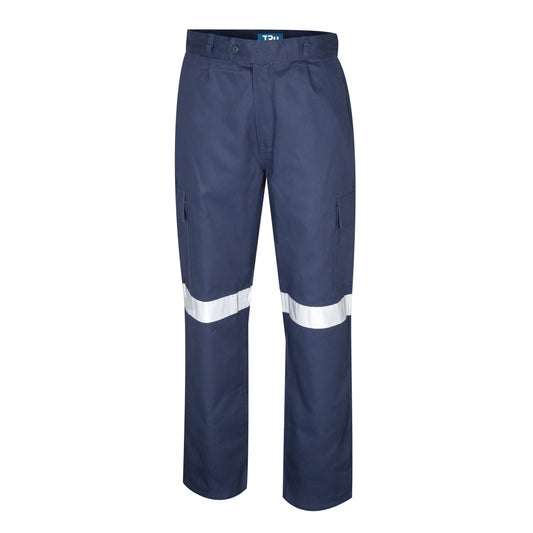 Heavyweight Cotton Cargo Trousers With Reflective Tape - DT1142T-Navy-97R