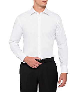 Euro Tailored Fit Shirt Poplin Easy Care - E101-White-43.90