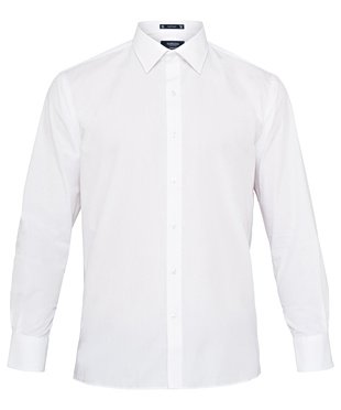 Euro Tailored Fit Shirt Poplin Easy Care - E101-White-42.86