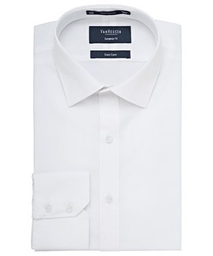 Euro Tailored Fit Shirt Poplin Easy Care - E101-White-41.90