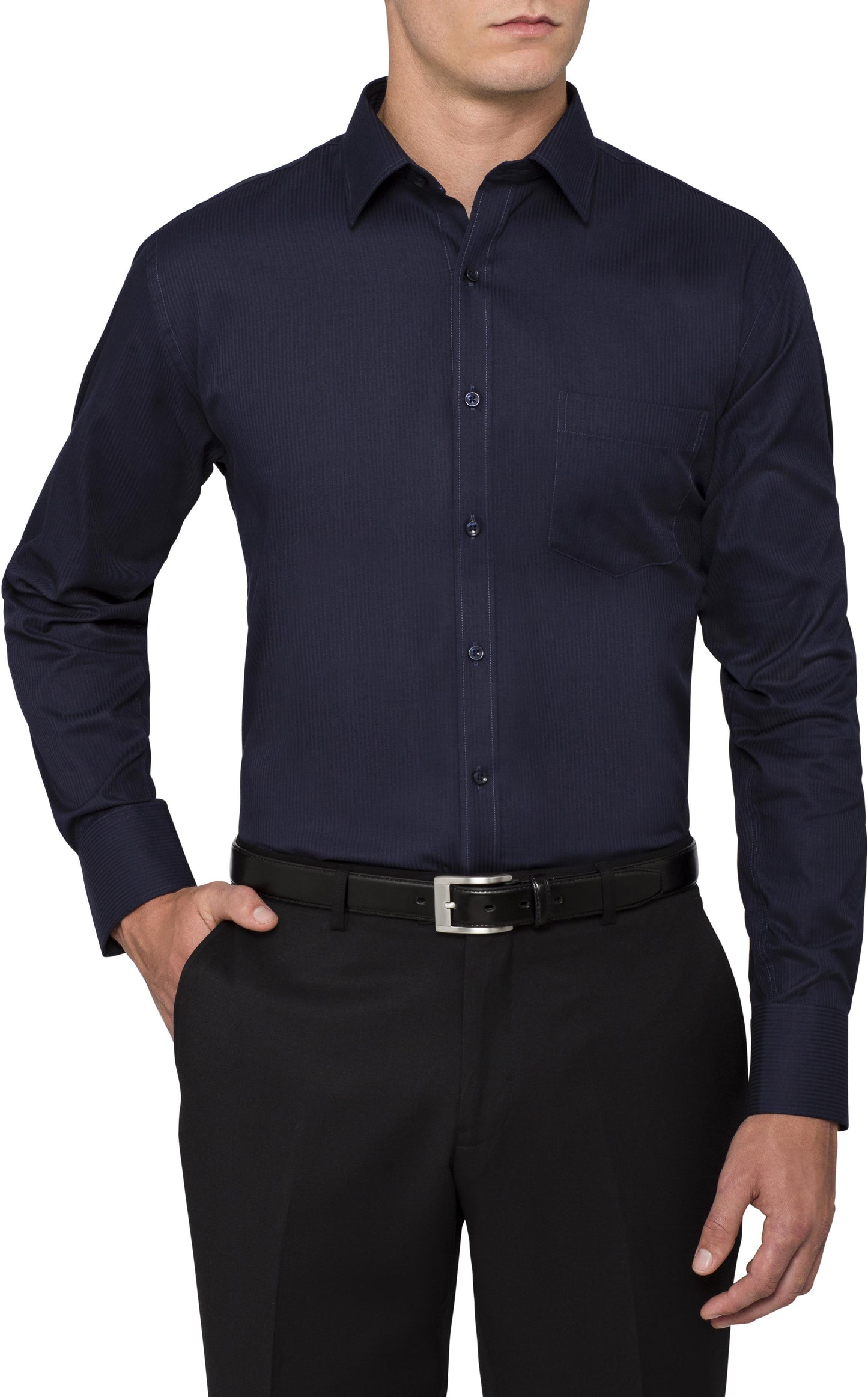 Men's European Tailored Fit Shirt - E148-Navy-38.82