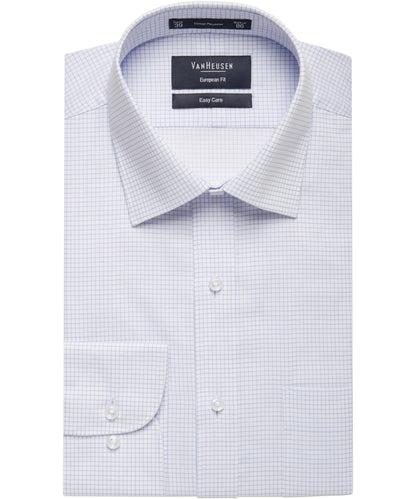 European Tailored Fit Check Shirt - E155-Blue-43.90