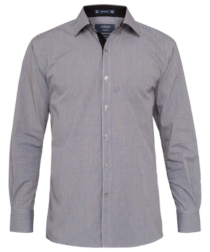 Men's Euro Tailored Fit Check Shirt - E161-Charcoal-38.86