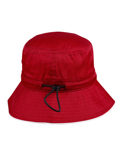 Sandwich Bucket Hat with Toggle - H1033-Maroon White-S/M