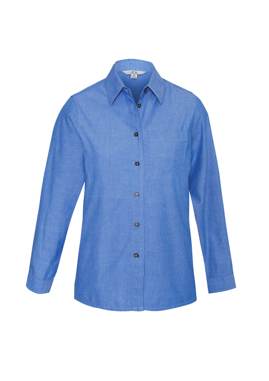 Women's Chambray Long Sleeve Shirt - LB6201-Chambray-22