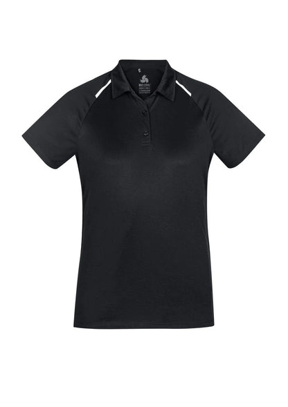 Women's Academy Short Sleeve Polo - P012LS-Black/White-14