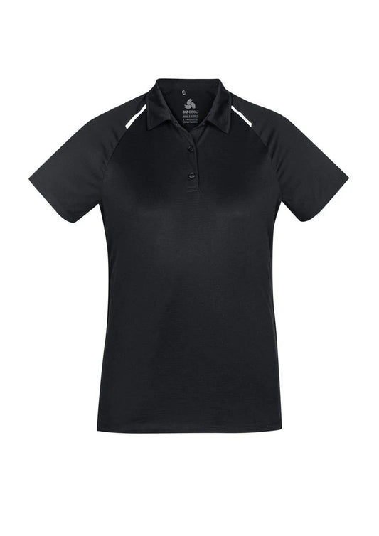 Women's Academy Short Sleeve Polo - P012LS-Black/White-14