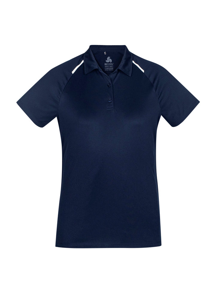 Women's Academy Short Sleeve Polo - P012LS-Navy/White-8