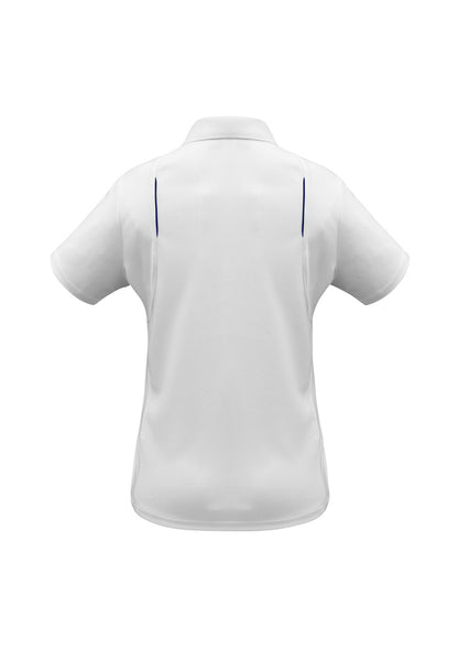 Women's United Short Sleeve Polo - P244LS-White/Navy-12
