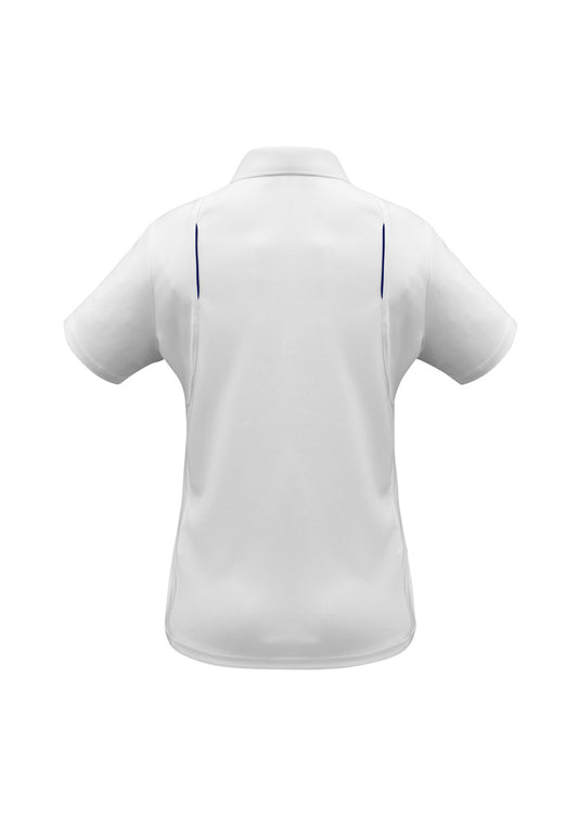Women's United Short Sleeve Polo - P244LS-White/Navy-12