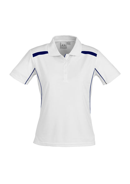Women's United Short Sleeve Polo - P244LS-White/Navy-12
