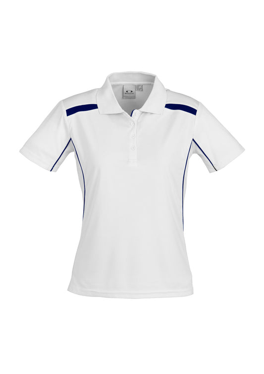 Women's United Short Sleeve Polo - P244LS-White/Navy-12