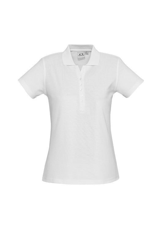 Women's Crew Short Sleeve Polo - P400LS-White-14