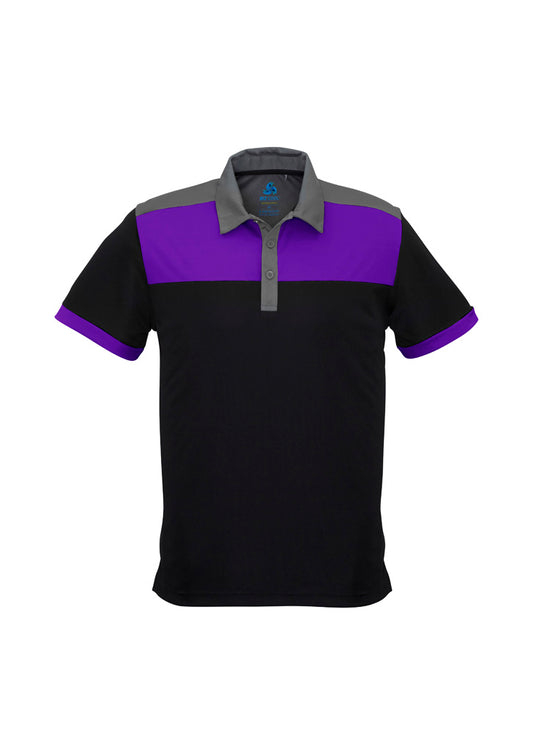 Men's Charger Short Sleeve Polo - P500MS-Black/Purple/Grey-XL