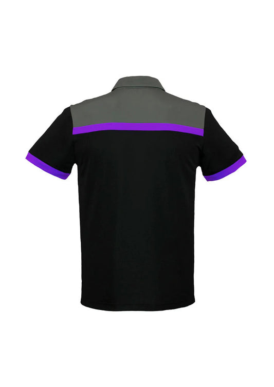 Men's Charger Short Sleeve Polo - P500MS-Black/Purple/Grey-XL