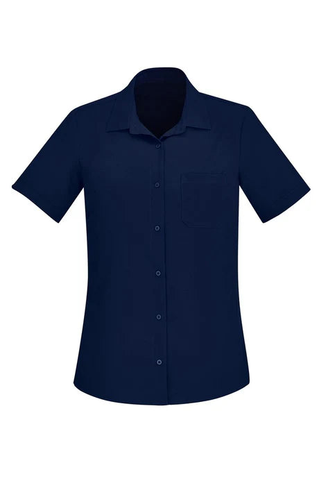 Womens Easy Stretch S/S Shirt - CS947LS-Navy-4