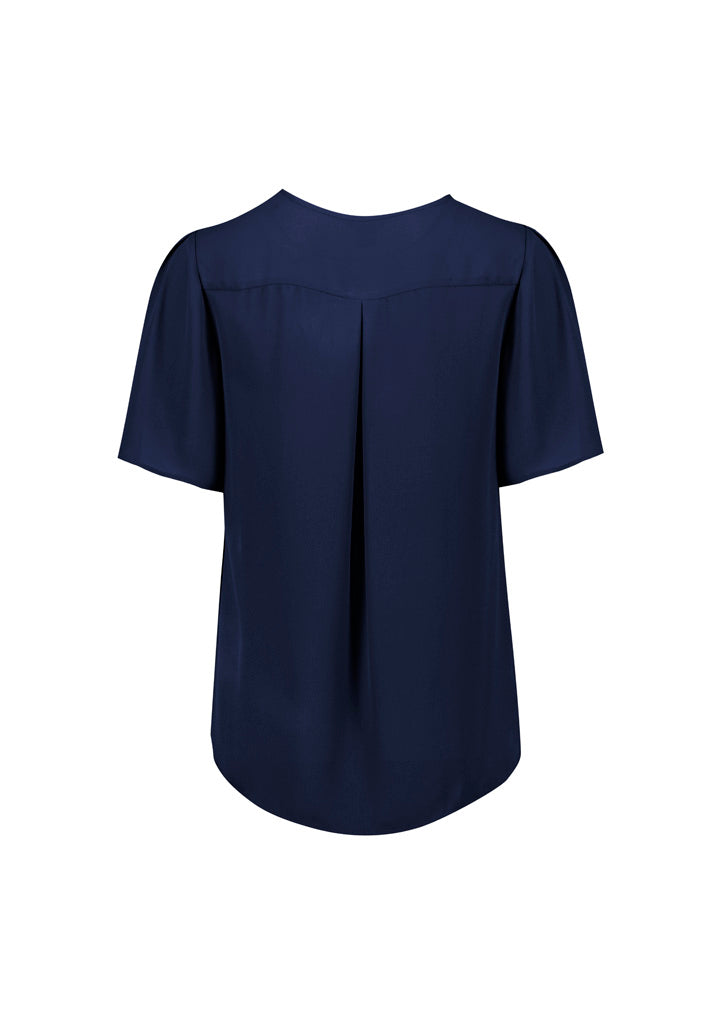 Women's Vienna Short Sleeve Blouse - RB261LS-Navy-10
