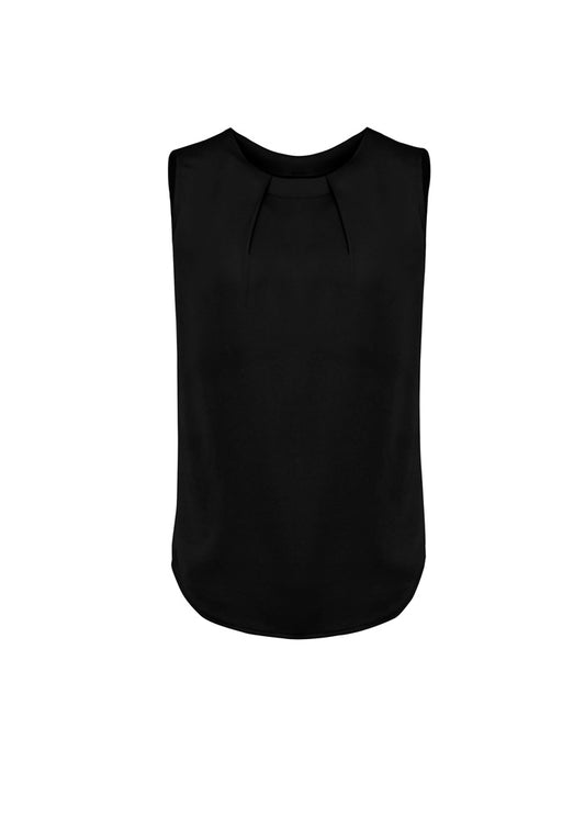 Women's Estelle Sleeveless Pleat Detail Blouse - RB973LN-Black-10