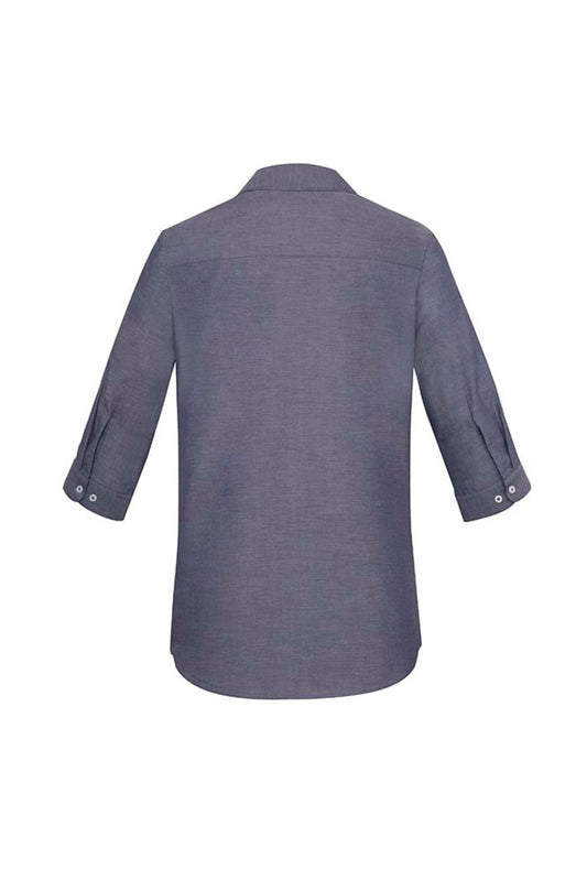 Women's Charlie 3/4 Sleeve Shirt - RS968LT-Navy Chambray-16