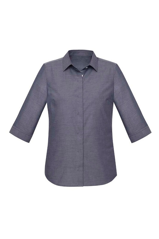 Women's Charlie 3/4 Sleeve Shirt - RS968LT-Navy Chambray-16