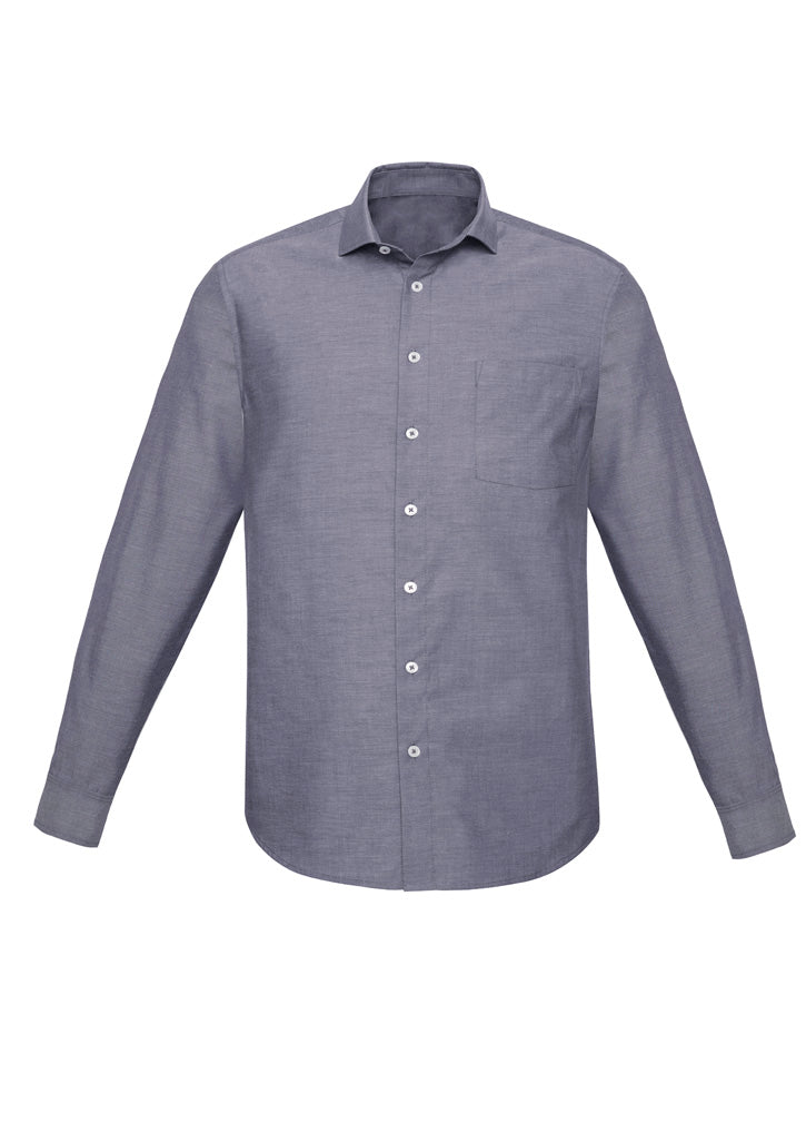 Men's Charlie Classic Fit Long Sleeve Shirt - RS968ML-Navy Chambray-4XL