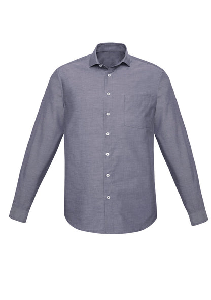 Men's Charlie Classic Fit Long Sleeve Shirt - RS968ML-Navy Chambray-4XL