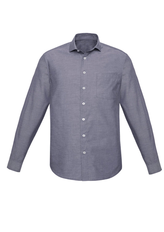 Men's Charlie Classic Fit Long Sleeve Shirt - RS968ML-Navy Chambray-4XL