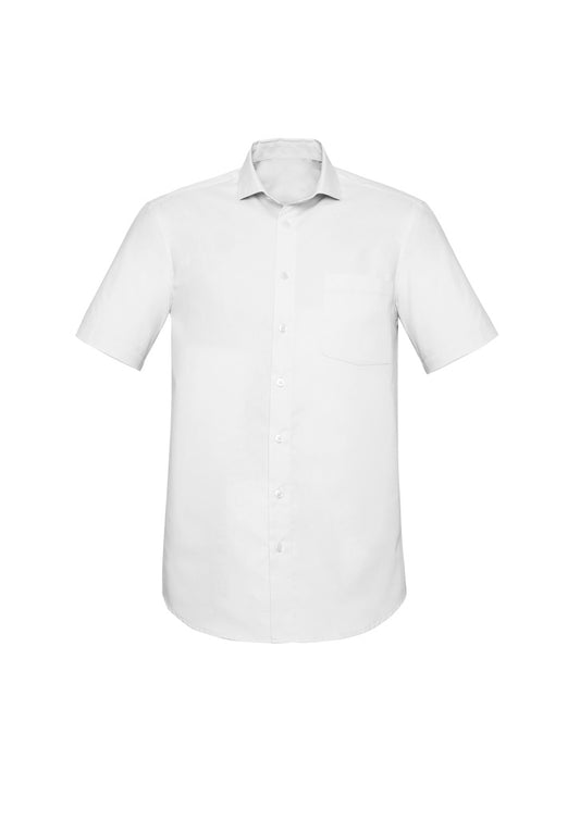 Mens Charlie Classic Fit Short Sleeve Shirt - RS968MS-White-L
