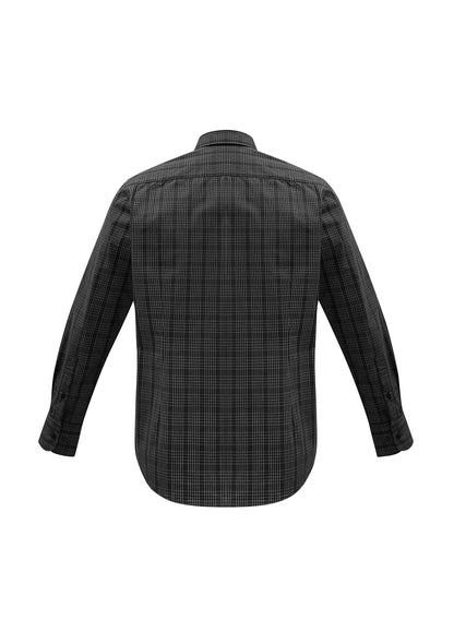 Mens Harper Long Sleeve Shirt - S820ML-Black/Silver-XS