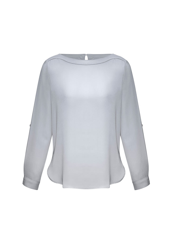 Madison Ladies Boatneck Blouse - S828LL-Silver Mist-18