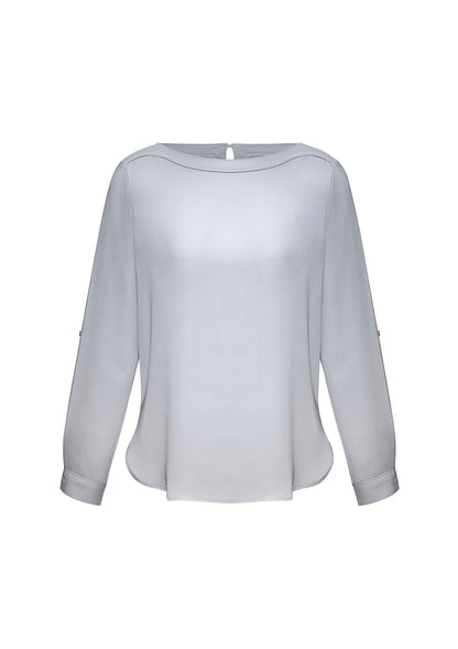 Madison Ladies Boatneck Blouse - S828LL-Silver Mist-18