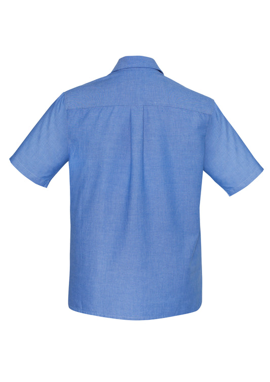 Mens Chambray Short Sleeve Shirt - SH113-Chambray-L