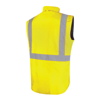 Wet Weather Reversible Vest With Reflective Tape - TV1915T5-Y/N-S