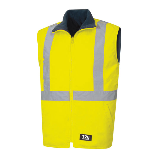 Wet Weather Reversible Vest With Reflective Tape - TV1915T5-Y/N-S