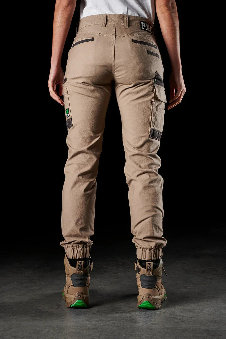 Women's Cuffed Stretch Work Pants  - WP-4W-Khaki-10