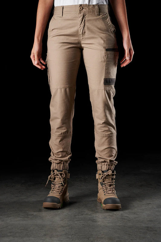 Women's Cuffed Stretch Work Pants  - WP-4W-Khaki-10