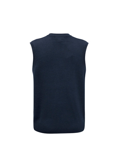 Men's Woolmix Knit Vest - WV6007-Navy-L
