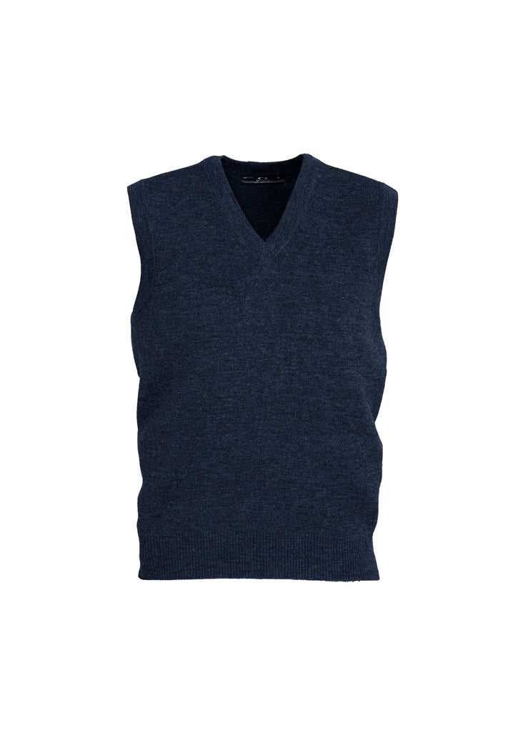 Men's Woolmix Knit Vest - WV6007-Navy-L